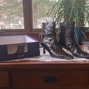 Stuart Weitzman snakeskin booties